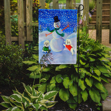 Load image into Gallery viewer, Snowman with a  Bichon Frise Garden Flag – Decorative Outdoor Yard Flag