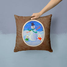 Load image into Gallery viewer, Snowman Bichon Frise Throw Pillow - 14x14 Decorative Pillow – Art for Your Home &amp; Patio 7145PW1414