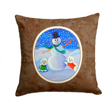 Load image into Gallery viewer, Snowman Bichon Frise Throw Pillow - 14x14 Decorative Pillow – Art for Your Home &amp; Patio 7145PW1414