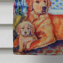Load image into Gallery viewer, Golden Retriever with puppy at the gate Flag Canvas House Size