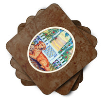 Load image into Gallery viewer, Golden Retriever and puppy at the fence Foam Coaster  7148FC