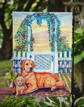 Load image into Gallery viewer, Golden Retriever with puppy at the gate Garden Flag – Decorative Outdoor Yard Flag