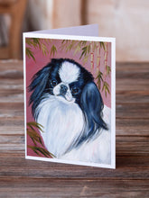 Load image into Gallery viewer, Japanese Chin  Greeting Cards -  Blank Note Cards – 8-Pack of Artist-Designed Cards with Envelopes