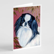Load image into Gallery viewer, Japanese Chin  Greeting Cards -  Blank Note Cards – 8-Pack of Artist-Designed Cards with Envelopes