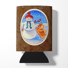 Load image into Gallery viewer, Snowman with Pomeranian Winter Snowman Can or Bottle Hugger 7151CC
