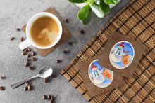 Load image into Gallery viewer, Snowman with Pomeranian Winter Snowman Foam Coaster  7151FC