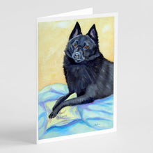 Load image into Gallery viewer, Schipperke Sweet Dreams  Greeting Cards -  Blank Note Cards – 8-Pack of Artist-Designed Cards with Envelopes