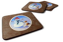 Load image into Gallery viewer, Snowman with  Fox Terrier Foam Coaster  7156FC
