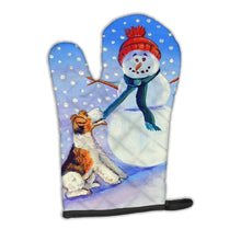 Load image into Gallery viewer, Snowman with  Fox Terrier Oven Mitt 7156OVMT