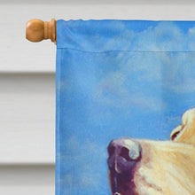 Load image into Gallery viewer, Yellow Labrador at the beach Flag Canvas House Size