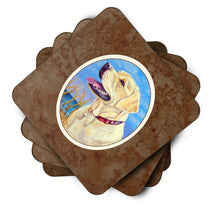 Load image into Gallery viewer, Yellow Labrador at the Beach Foam Coaster  7158FC