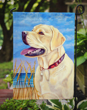Load image into Gallery viewer, Yellow Labrador at the beach Garden Flag – Decorative Outdoor Yard Flag