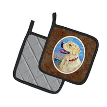 Load image into Gallery viewer, Yellow Labrador at the Beach Pot Holders - Set of 2 Decorative Kitchen Helpers | Made in the USA 7158PTHD
