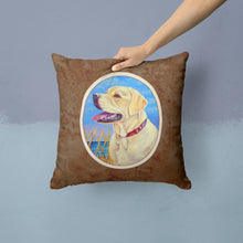 Load image into Gallery viewer, Yellow Labrador at the Beach Throw Pillow - 14x14 Decorative Pillow – Art for Your Home &amp; Patio 7158PW1414