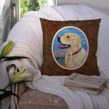 Load image into Gallery viewer, Yellow Labrador at the Beach Throw Pillow - 14x14 Decorative Pillow – Art for Your Home &amp; Patio 7158PW1414