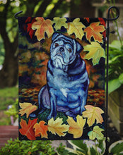Load image into Gallery viewer, Old Black Pug in fall leaves Garden Flag – Decorative Outdoor Yard Flag