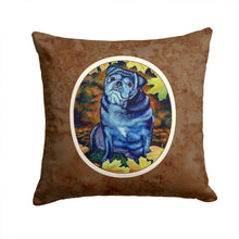 Load image into Gallery viewer, Old Black Pug in Fall Leaves Throw Pillow - 14x14 Decorative Pillow – Art for Your Home &amp; Patio 7159PW1414