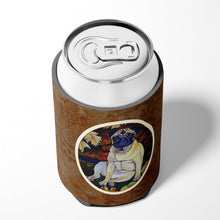 Load image into Gallery viewer, Fawn Pug in Fall Leaves Can or Bottle Hugger 7160CC