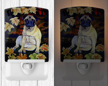 Load image into Gallery viewer, Fawn Pug in Fall Leaves Ceramic Night Light 7160CNL