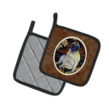 Load image into Gallery viewer, Fawn Pug in Fall Leaves Pot Holders - Set of 2 Decorative Kitchen Helpers | Made in the USA 7160PTHD