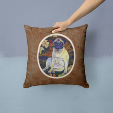 Load image into Gallery viewer, Fawn Pug in Fall Leaves Throw Pillow - 14x14 Decorative Pillow – Art for Your Home &amp; Patio 7160PW1414