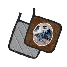 Load image into Gallery viewer, Black and Harlequin Great Dane Pot Holders - Set of 2 Decorative Kitchen Helpers | Made in the USA 7164PTHD