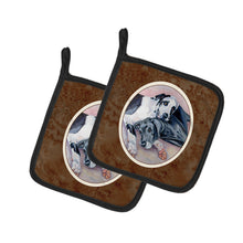 Load image into Gallery viewer, Black and Harlequin Great Dane Pot Holders - Set of 2 Decorative Kitchen Helpers | Made in the USA 7164PTHD