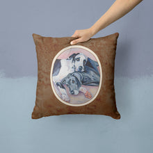 Load image into Gallery viewer, Black and Harlequin Great Dane Throw Pillow - 14x14 Decorative Pillow – Art for Your Home &amp; Patio 7164PW1414