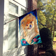 Load image into Gallery viewer, Pomeranian Garden Bud Flag Canvas House Size