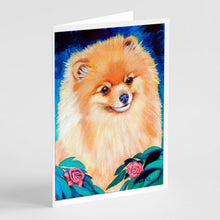 Load image into Gallery viewer, Pomeranian  Greeting Cards -  Blank Note Cards – 8-Pack of Artist-Designed Cards with Envelopes
