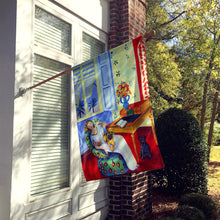 Load image into Gallery viewer, Lady with her Pug Flag Canvas House Size