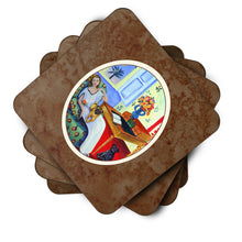 Load image into Gallery viewer, Lady with her Pug Foam Coaster  7166FC