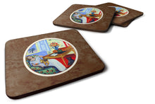 Load image into Gallery viewer, Lady with her Pug Foam Coaster  7166FC