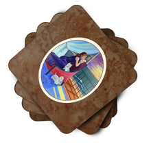 Load image into Gallery viewer, Lady with her Westie Foam Coaster  7167FC