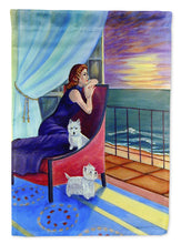Load image into Gallery viewer, Lady with her Westie Garden Flag – Decorative Outdoor Yard Flag