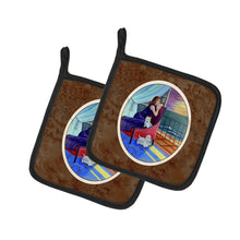 Load image into Gallery viewer, Lady with her Westie Pot Holders - Set of 2 Decorative Kitchen Helpers | Made in the USA 7167PTHD