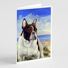 Load image into Gallery viewer, French Bulldog at the beach Greeting Cards -  Blank Note Cards – 8-Pack of Artist-Designed Cards with Envelopes