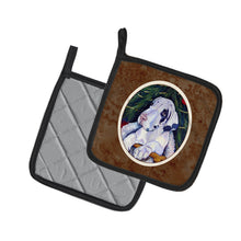 Load image into Gallery viewer, Christmas Tree with Harlequin Great Dane Pot Holders - Set of 2 Decorative Kitchen Helpers | Made in the USA 7172PTHD