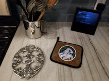 Load image into Gallery viewer, Christmas Tree with Harlequin Great Dane Pot Holders - Set of 2 Decorative Kitchen Helpers | Made in the USA 7172PTHD