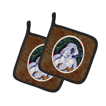 Load image into Gallery viewer, Christmas Tree with Harlequin Great Dane Pot Holders - Set of 2 Decorative Kitchen Helpers | Made in the USA 7172PTHD