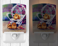 Load image into Gallery viewer, Red Pomeranians Ceramic Night Light 7176CNL