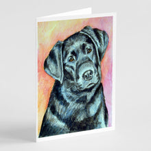 Load image into Gallery viewer, Black Labrador  Greeting Cards -  Blank Note Cards – 8-Pack of Artist-Designed Cards with Envelopes