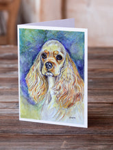 Load image into Gallery viewer, Buff Cocker Spaniel  Greeting Cards -  Blank Note Cards – 8-Pack of Artist-Designed Cards with Envelopes