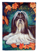 Load image into Gallery viewer, Autumn Leaves Shih Tzu Garden Flag – Decorative Outdoor Yard Flag