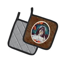 Load image into Gallery viewer, Autumn Leaves Shih Tzu Pot Holders - Set of 2 Decorative Kitchen Helpers | Made in the USA 7182PTHD