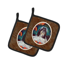 Load image into Gallery viewer, Autumn Leaves Shih Tzu Pot Holders - Set of 2 Decorative Kitchen Helpers | Made in the USA 7182PTHD