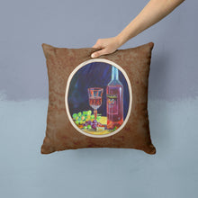 Load image into Gallery viewer, Red Wine Bottle and Glass Throw Pillow - 14x14 Decorative Pillow – Art for Your Home &amp; Patio 7185PW1414