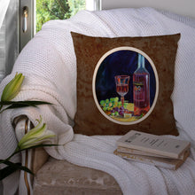Load image into Gallery viewer, Red Wine Bottle and Glass Throw Pillow - 14x14 Decorative Pillow – Art for Your Home &amp; Patio 7185PW1414