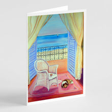 Load image into Gallery viewer, Sheltie waiting on Mom  Greeting Cards -  Blank Note Cards – 8-Pack of Artist-Designed Cards with Envelopes