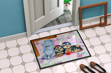 Load image into Gallery viewer, Yorkie Puppies three in a row Doormat Doormat - Large 24x36 – Indoor/Outdoor Floor Mat